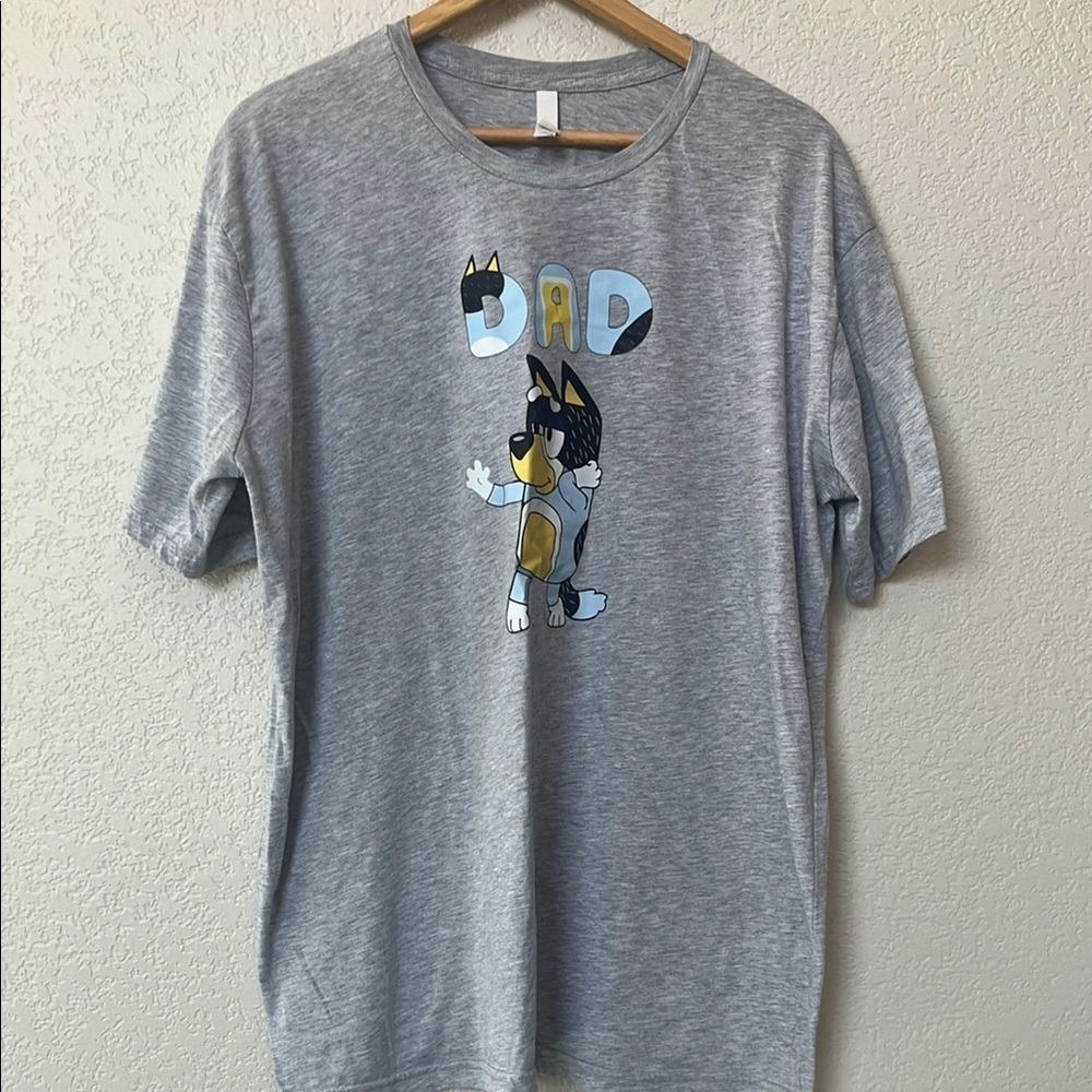 Bluey Dad Short Sleeve T Shirt Gray and Blue size XXL - Picture 2 of 6
